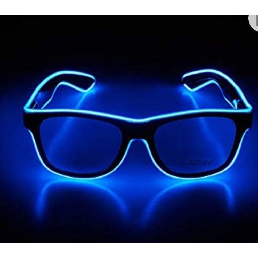Led Glasses Glow Light Halloween Clear Glasses OS